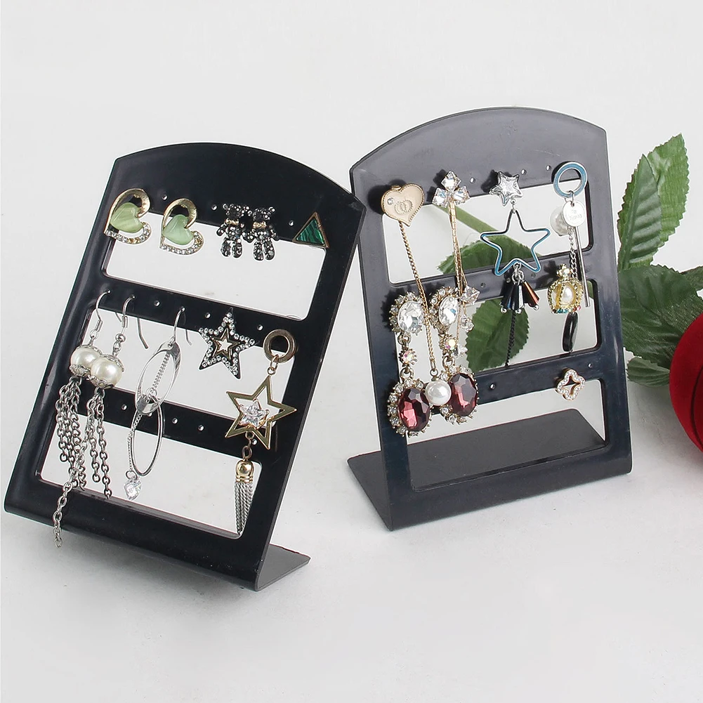 

Пластиковая витрина для сережек-гвоздиков, квадратная полка для украшений, подвеска с 24 отверстиями, крючок для ушей, витрина для хранения