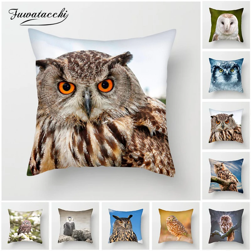 Fuwatacchi наволочки с рисунком совы милые дикой Совы и птицами для дома дивана стула