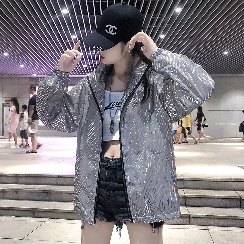 2019 женская осенняя и зимняя куртка с длинными рукавами блестками на молнии в