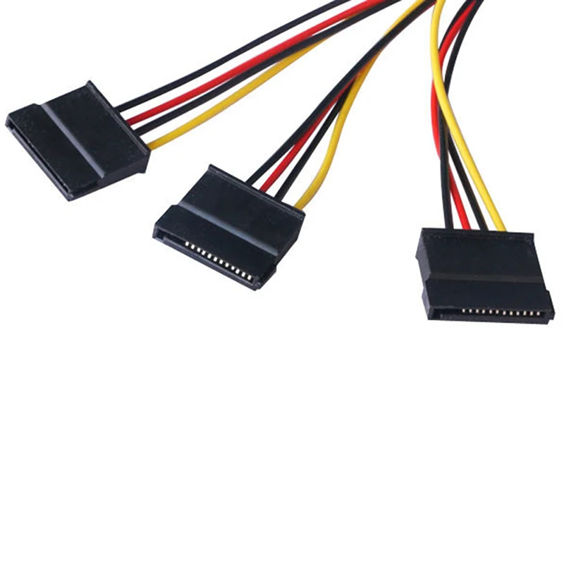

10pcs/lot zhenmao 4 pin IDE Molex to 3 Serial ATA SATA Power Splitter Extension Cable Connectors