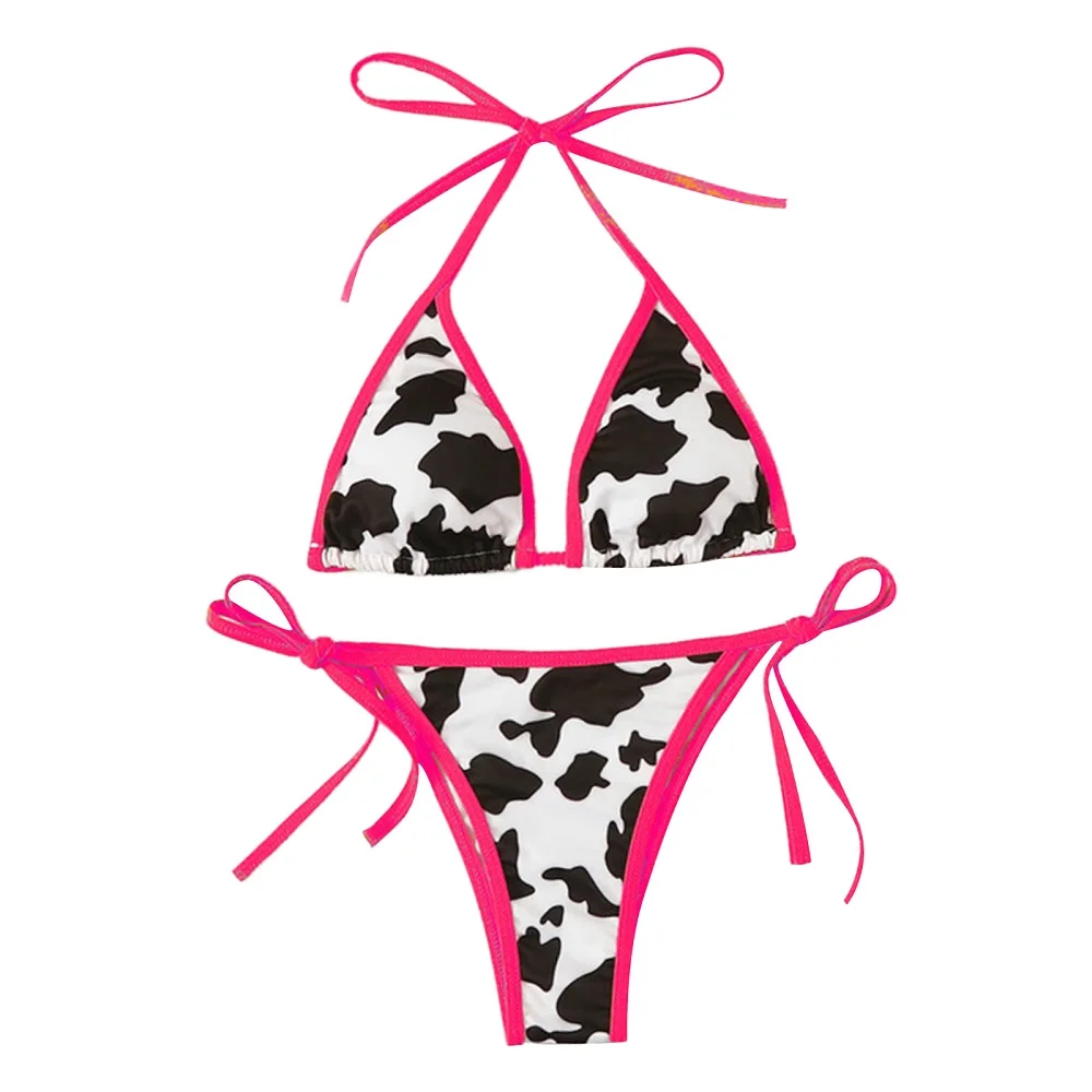 Сексуальное бикини новинка 2021 купальник с коровьим принтом женское пуш-ап