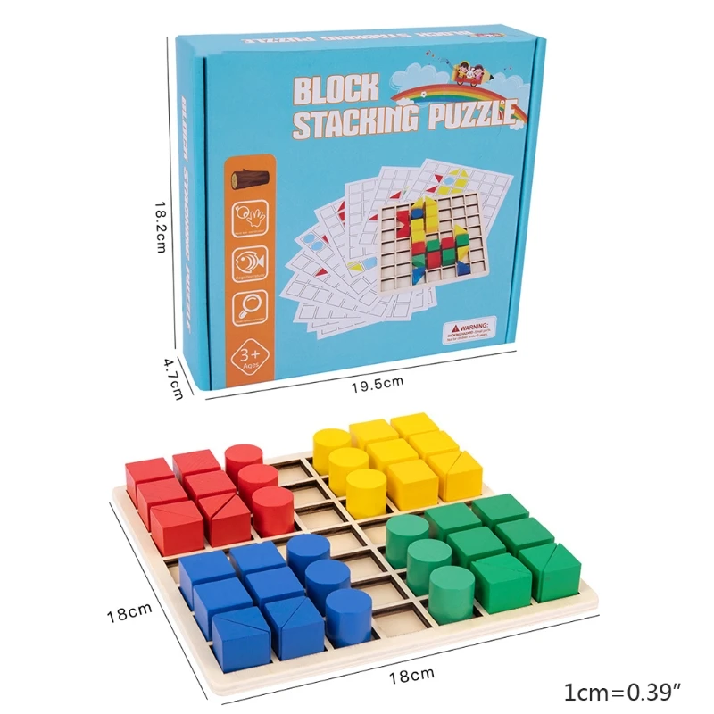 

Деревянная доска Монтессори, плотная доска для раннего обучения, игрушка для распознавания формы, игрушка для логических тренировок для де...