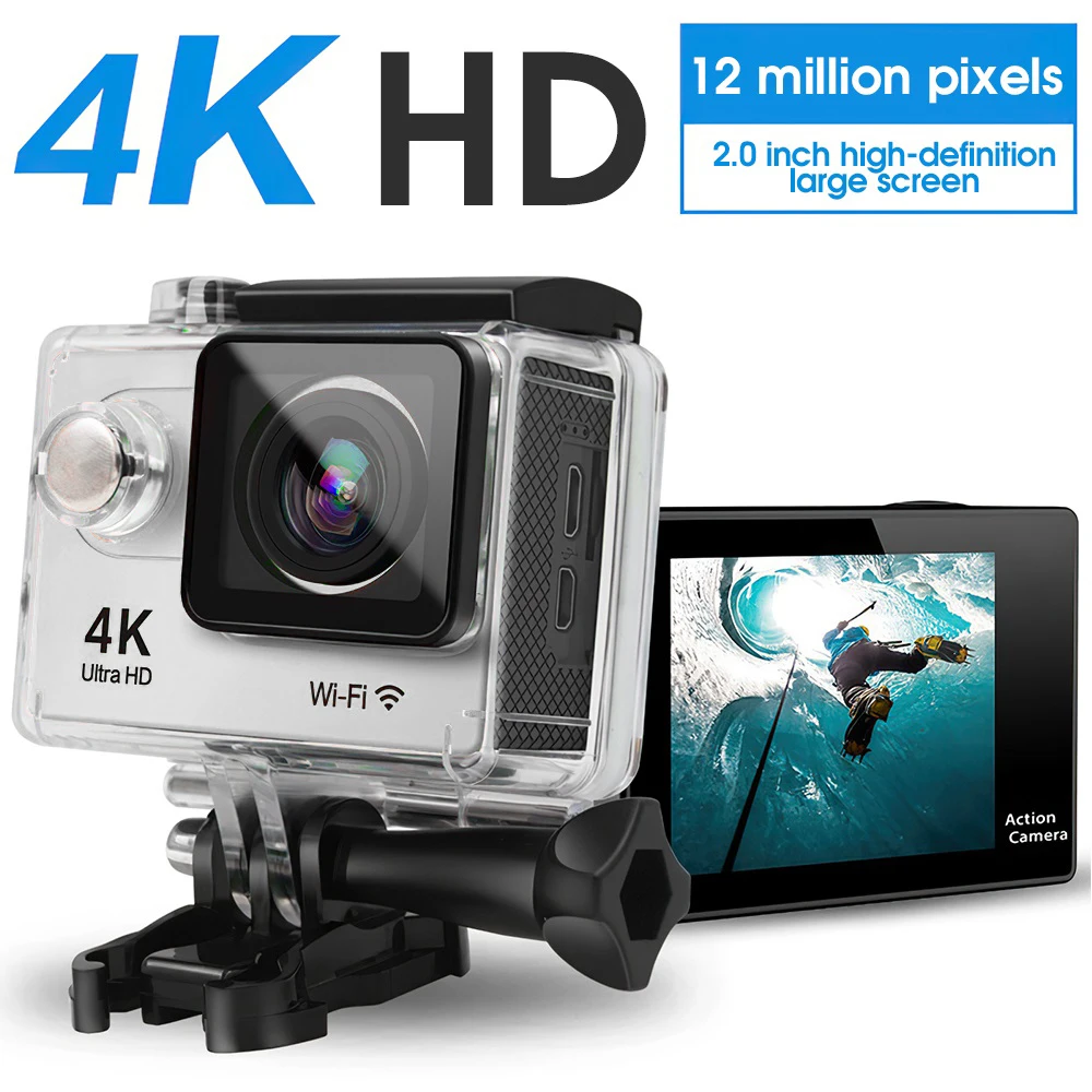 

Экшн-камера Ultra HD 4K 30fps Wi-Fi 2,0 дюйма 170 обезжириваемая Подводная Водонепроницаемая видеокамера s белая