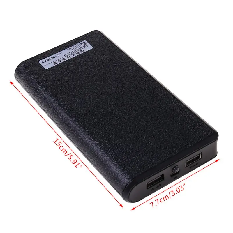 Двойной внешний аккумулятор USB 6x18650 резервный зарядное устройство чехол для