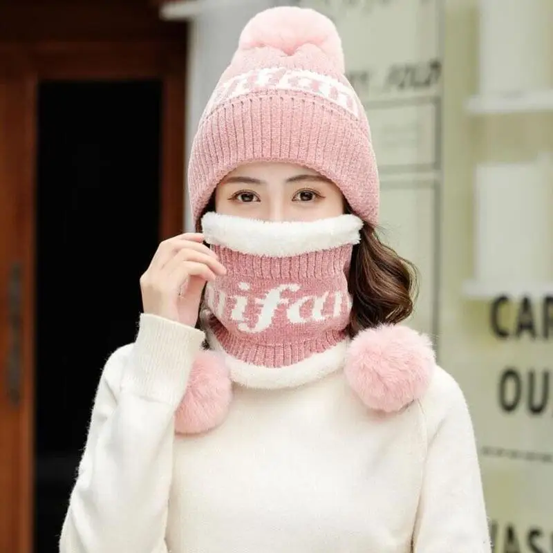 SUOGRY/Модная женская зимняя шапка из синели с тремя шариками Милая ручной работы