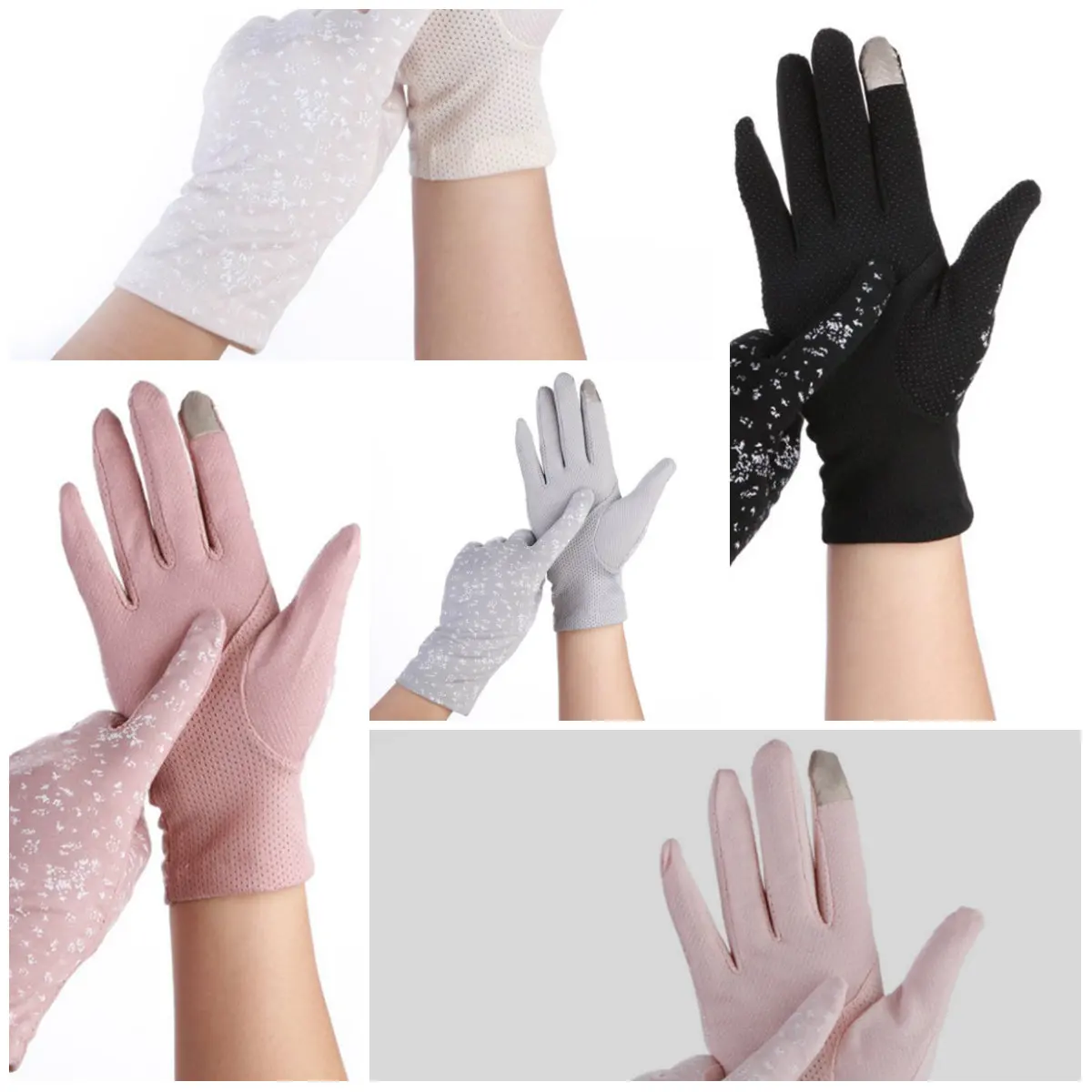 

Women Sunscreen Gloves Summer Spring Lady Stretch Touch Screen Anti UV Slip Resistant Driving Breathable Glove