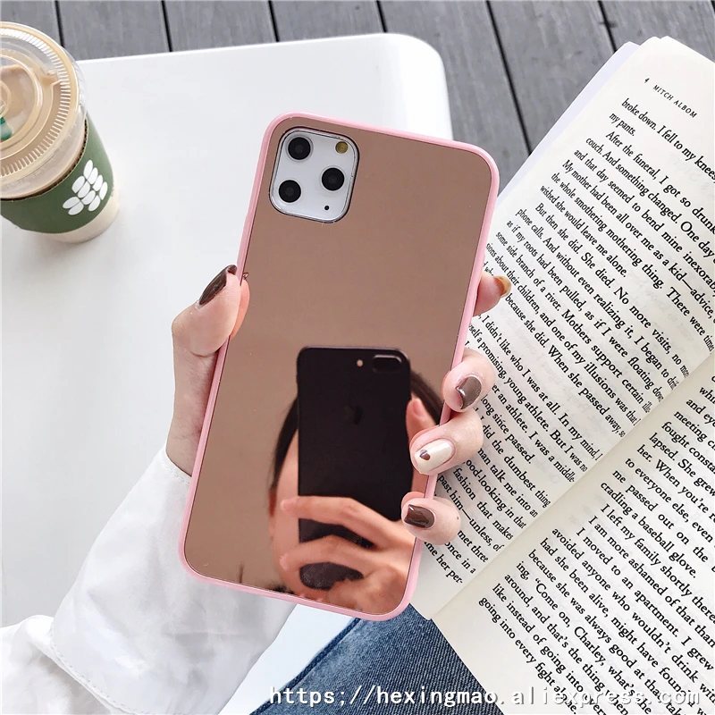 Цветной зеркальный простой чехол s для iphone 11 11Pro Max XR X XS 6 7 8 plus карамельный цвет
