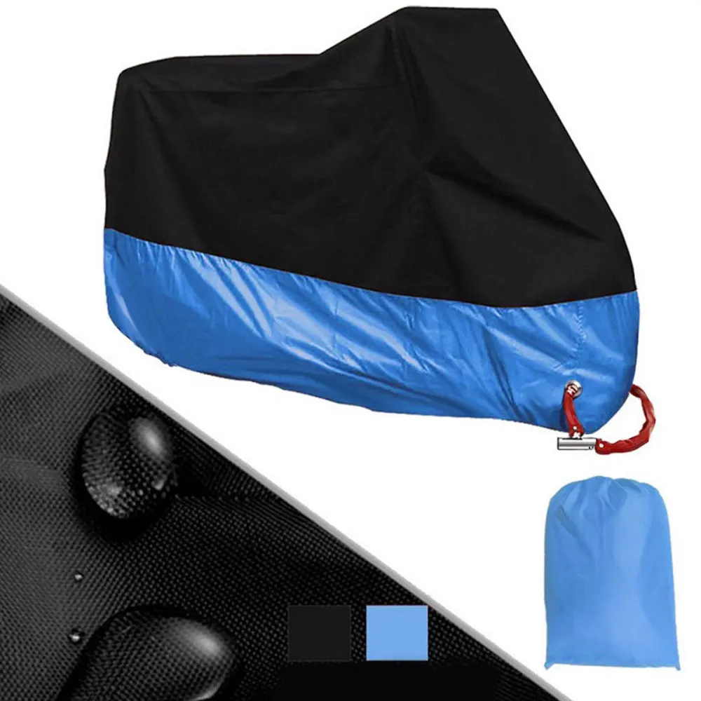 

Black Motorcycle Motorbike Waterproof Water Resistent Rain UV Protective Breathable Cover Outdoor Indoor With Storage Bag Size-X