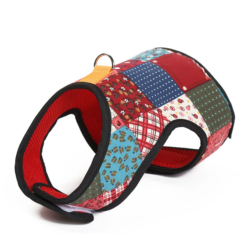 Шлейка и поводок для собак с принтом Воздухопроницаемый жилет щенков кошек