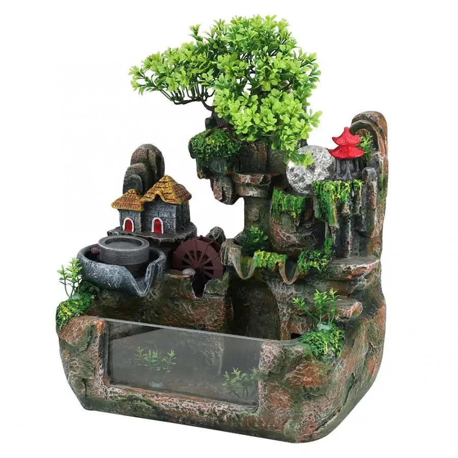 Полимерный Настольный рокерный фонтан бонсай с распылителем для дома гостиной