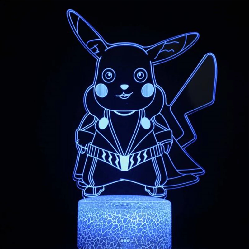 Одежда с изображением покемона Пикачу 3D лампа Аниме Драконий жемчуг