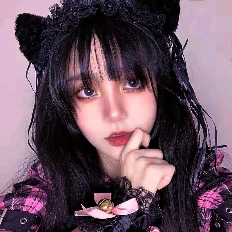 

Lace Bells Cat Ears Hair Accessories Cos Maid Ruffled Lace Headband Plush Cat Ears Ribbon Bells Lolita Cosplay Headband