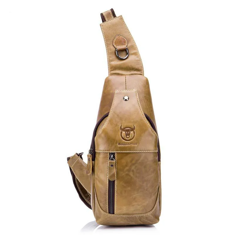 

Vintage Messenger Bag Men 100% Genuine Leather Cowhide Chest Back Pack Travel Fashion Crossbody Shoulder Bags Sac A Main