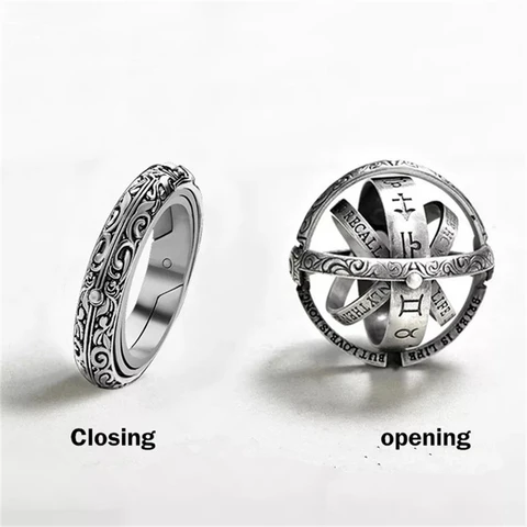 Винтажное модное кольцо с астрономическим шариком для женщин и мужчин, ферическое раскладное кольцо с изображением Вселенной и 12 созвездиями, ювелирные изделия в подарок