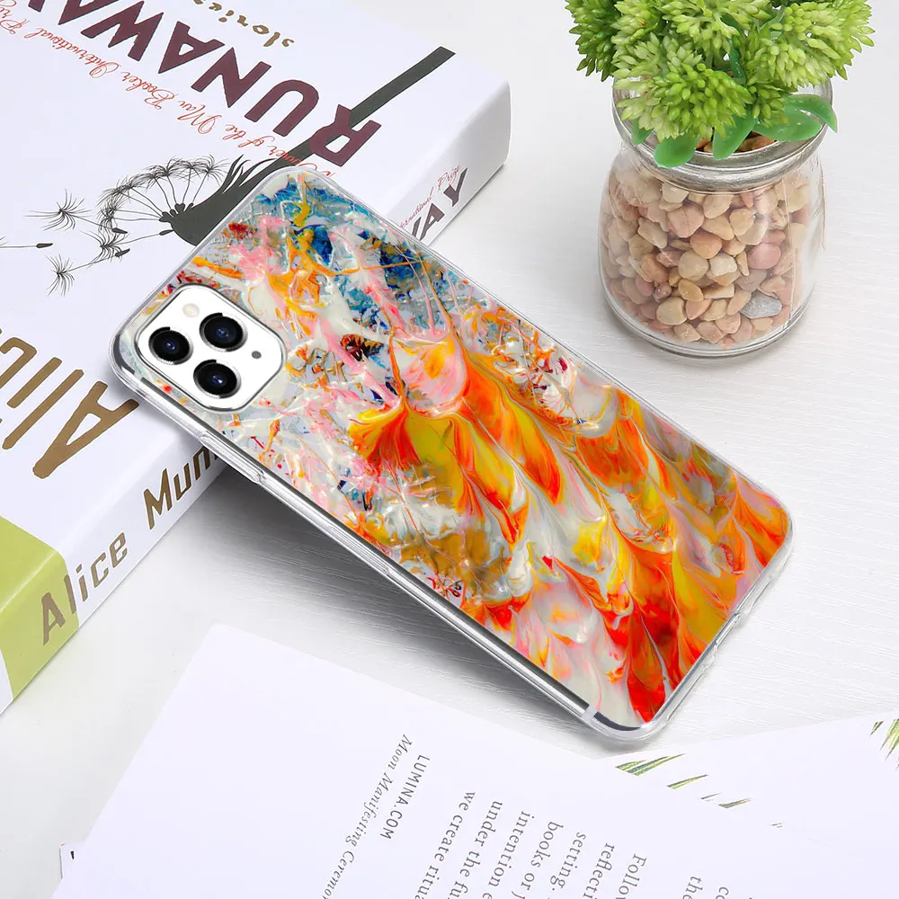 KISSCASE Silicone TPU Case For iPhone XR XS Max 7 8 6 6S Plus 5 5S SE Abstract Painting Phone Cover 11 Pro Shell | Мобильные