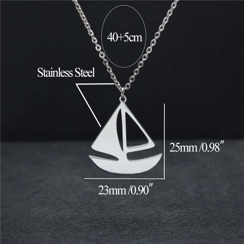 Колье Колье Бохо Украшение Золотой Подвеска в форме парусника Чокер Ожерелье для женщин Нержавеющая сталь Цепь Мужской Подарок для путешествий.