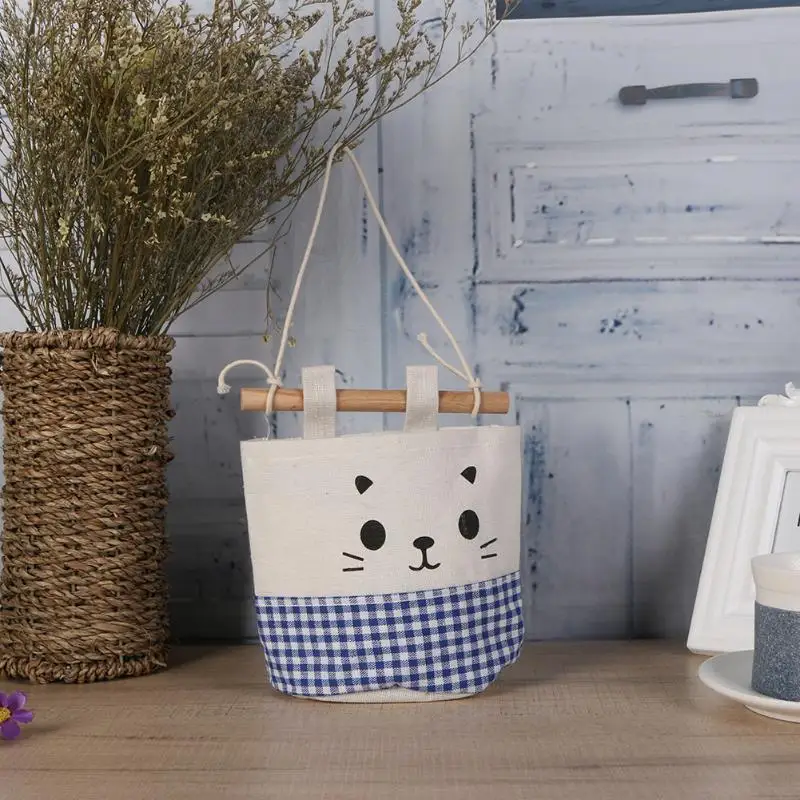 Cotton Linen Wall Hanging Organizer Pocket Cartoon Storage Bags Pockets for Cosmetics Storages Containers Girls Purse 60XX | Дом и сад