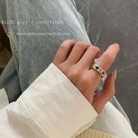 new 2021 vintage colorful love korean fashion trendy resizable rings for women luxury jewelry accessories wedding party gifts