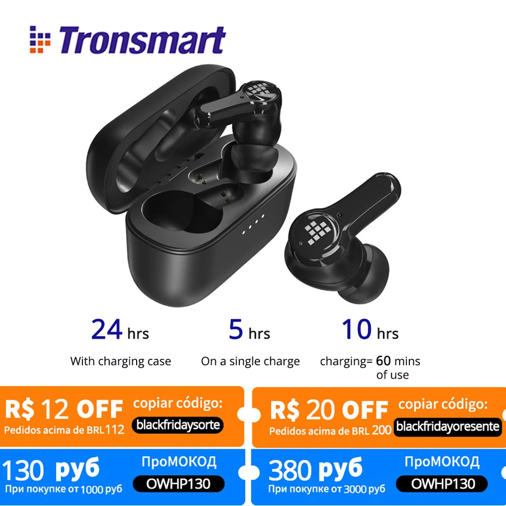 [Active Noise Cancelling] Tronsmart Onyx Apex Wireless Earphones, For Bluetooth 5.2, Qualcomm QCC3040, Support APP Control enlarge