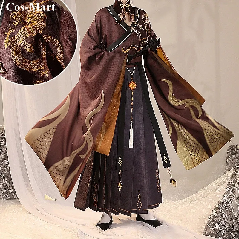 Cos-Mart Hot Game Genshin Impact Zhongli Cosplay Costume Handsome Retro Style Uniforms Male Activity Party Role Play Clothing