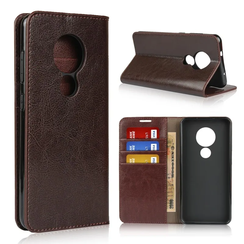 OEEKOI Crazy Horse кожаный чехол-книжка с кошельком из натуральной кожи чехол для Nokia 7,2/4,2/3,2/2,2/2,1/5,1/3,1/X6/7 Plus