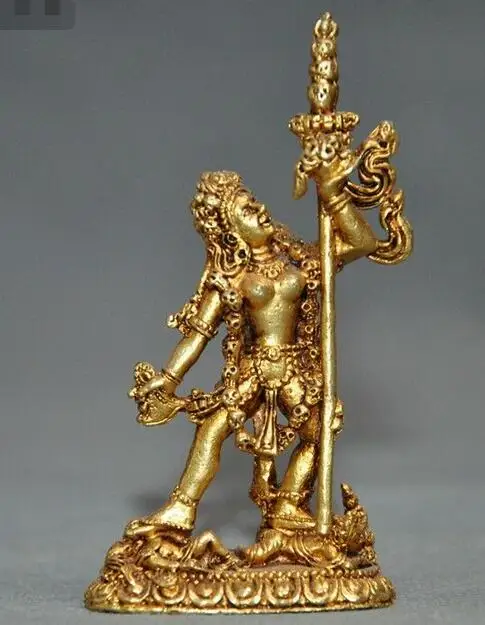 Тибетская статуя богини Будды 24-каратное золото Vajrayogini Vajravarahi |