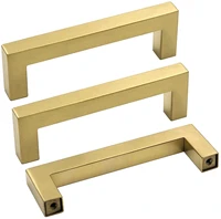 gold square furniture handles cabinet knobs drawer pulls kitchen bathroom cabinet hardware 15 pack