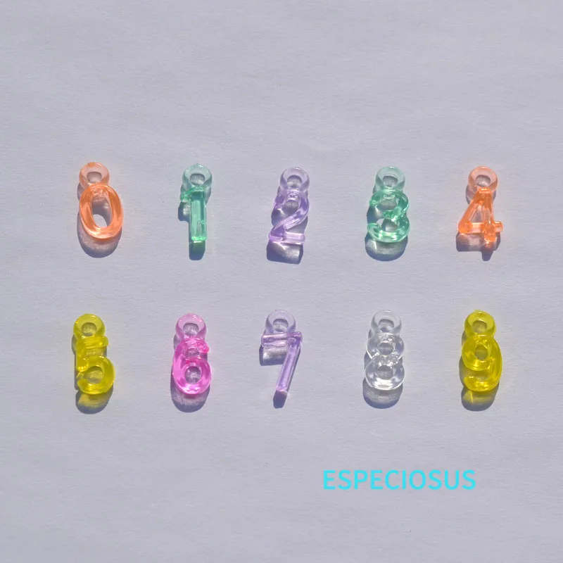 Children Jewelry Accessory 16MM Light Multi Color Acrylic Charms Numeral Beads Bracelet Digit Pendants Handcraft Departments | Украшения и