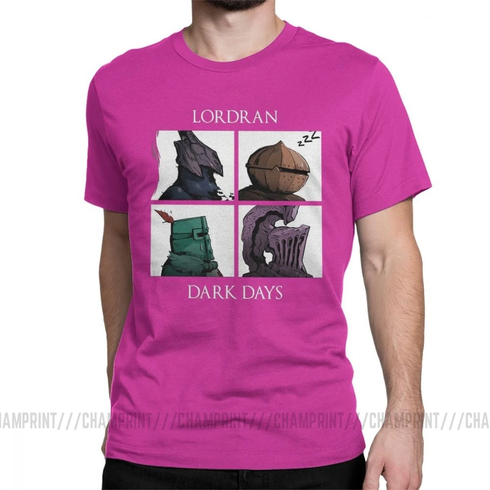 Мужские Dark Souls Praise The Sun футболки игровые, новинка, одежда с круглым вырезом и короткими рукавами футболка из очищенного хлопка футболка с принтом - Цвет: Фуксия
