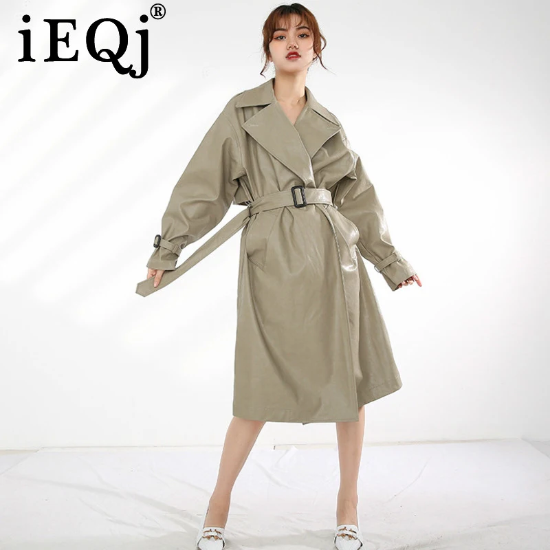 Новая осенняя и зимняя модная повседневная куртка IEQJ из искусственной кожи с