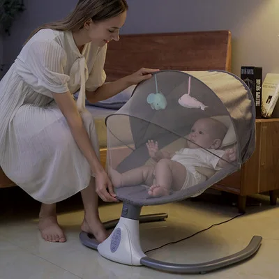 

Baby electric rocking chair crib coaxing baby to sleep artifact newborn comfort cradle liberating mother's hands