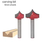 1 шт. 6 мм хвостовик Фрезерный резак резьба по дереву твердосплавные круглые носовые долота круглая точка режущая долота шейкер резак инструменты для деревообработки
