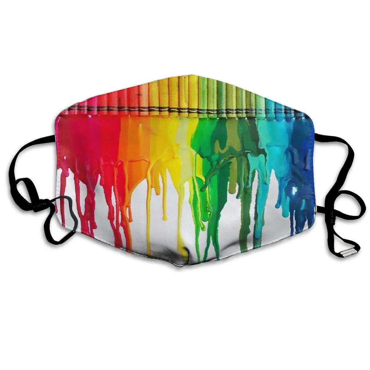 

Face Cloths Anti-Dust Mouth Cover Cool Colorful Rainbow Crayon Painting Art Washable And Reusable Cloth Warm Windproof For Women