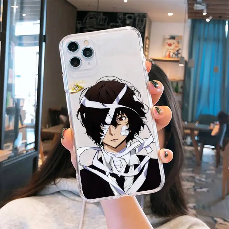 

Bungo Stray Dogs Phone Case Transparent for iPhone 6 7 8 11 12 s mini pro X XS XR MAX Plus cover funda shell