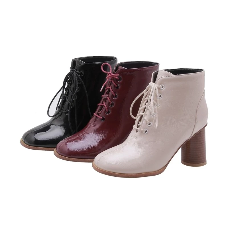 

Big Size boots women shoes ankle boots for women ladies boots shoes woman winter Cross strap with round head