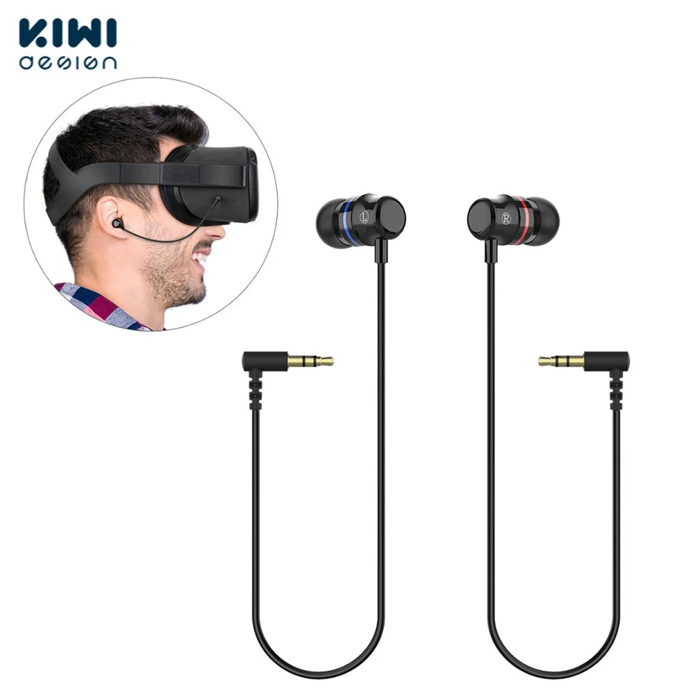 

KIWI design 1Pair Earbuds Earphones For Oculus Quest 1 VR Headset Noise Isolating in-Ear Headphones With 3D 360 Degree Sounds