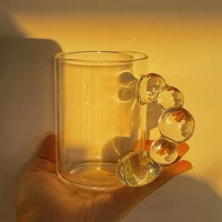 ins hot glass mug transparent sugar coated candy design creative glass coffee tea mug drinks dessert breakfast milk cup