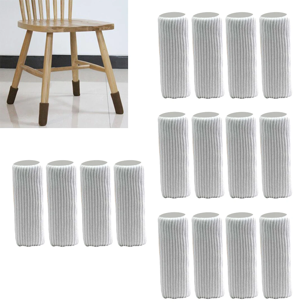 

Furniture Socks, 16 Pieces Knitted Furniture Feet Socks Chair Leg Floor Protectors ( Gray )