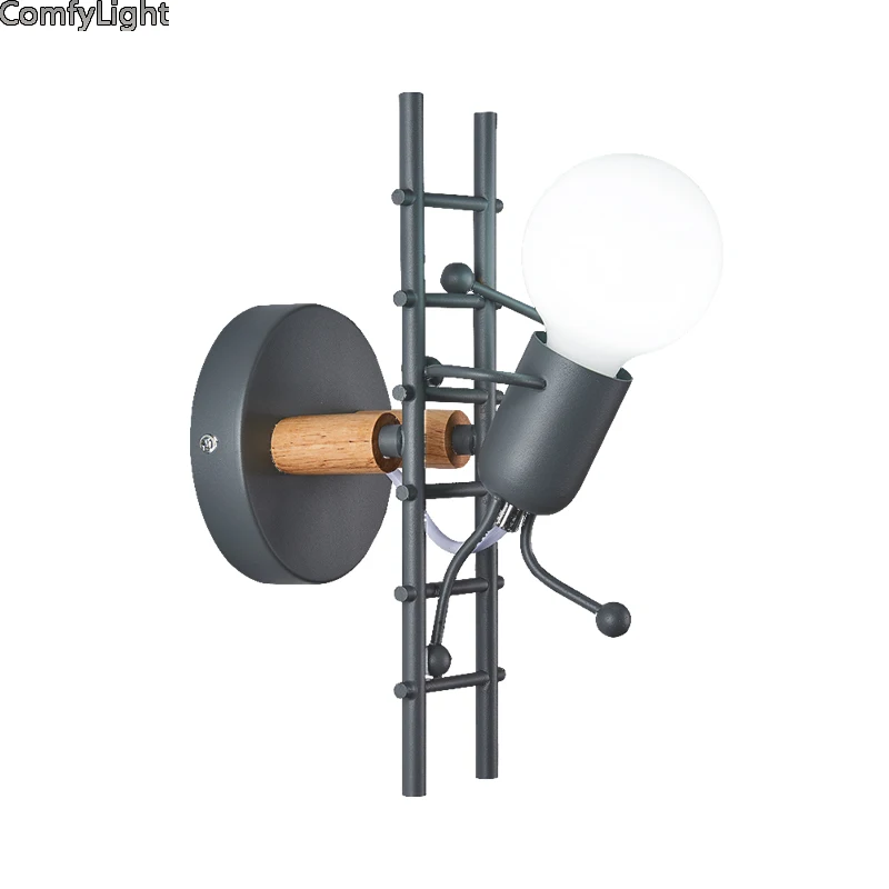 Современная кукла настенный светильник прикроватный для спальни детей гостиной