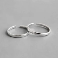 s925 silver color ring smooth thin line ring personality simple styling jewelry girlfriend gift adjustable ladies jewelry