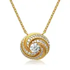 Szjinao 14K золотой кулон ожерелье D Цвет Муассанит подвески с AAA + Кубического циркония реальные 925 стерлингового серебра ювелирные изделия