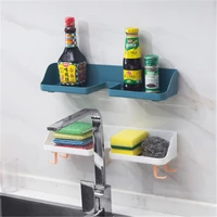 Non Perforated Faucet Shelf Kitchen Dishwashing Sponge Drain Rack Sink Storage Rack 2021 Environment Friendly Plastic ABS