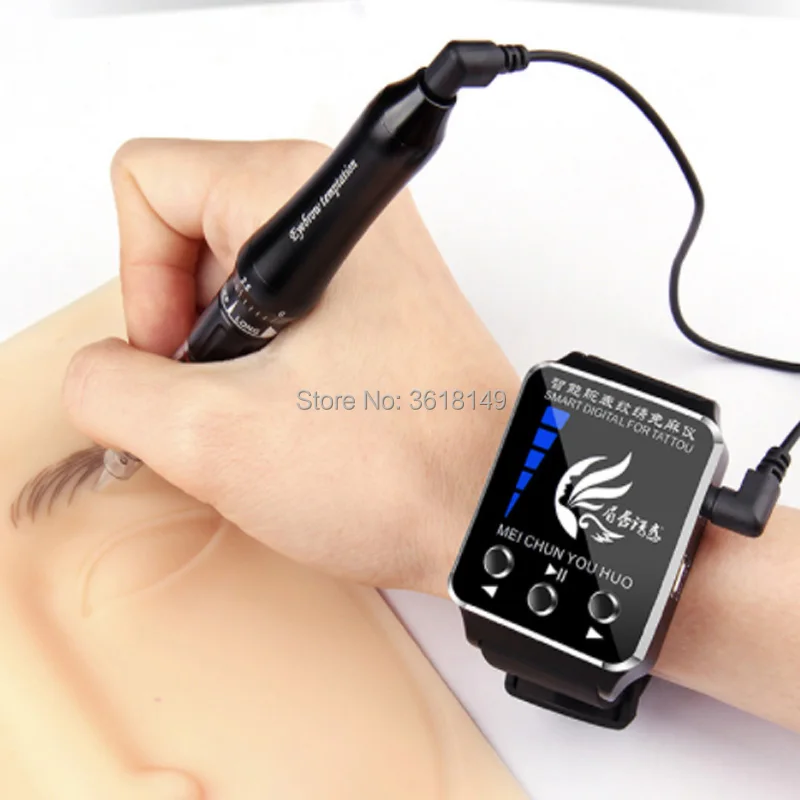 Digital Linen-free Tattoo Machine for Eyebrow Lip Smart Watch Embroridery Pen Anesthesia-free Needle Microblading | Красота и