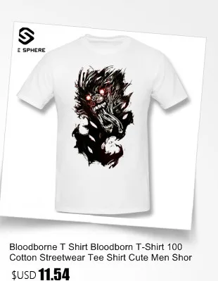 Bloodborne футболка Охотник S футболки Mark короткий рукав Пляжная футболка Графический Мужской Хлопок Забавный ХХХ футболка