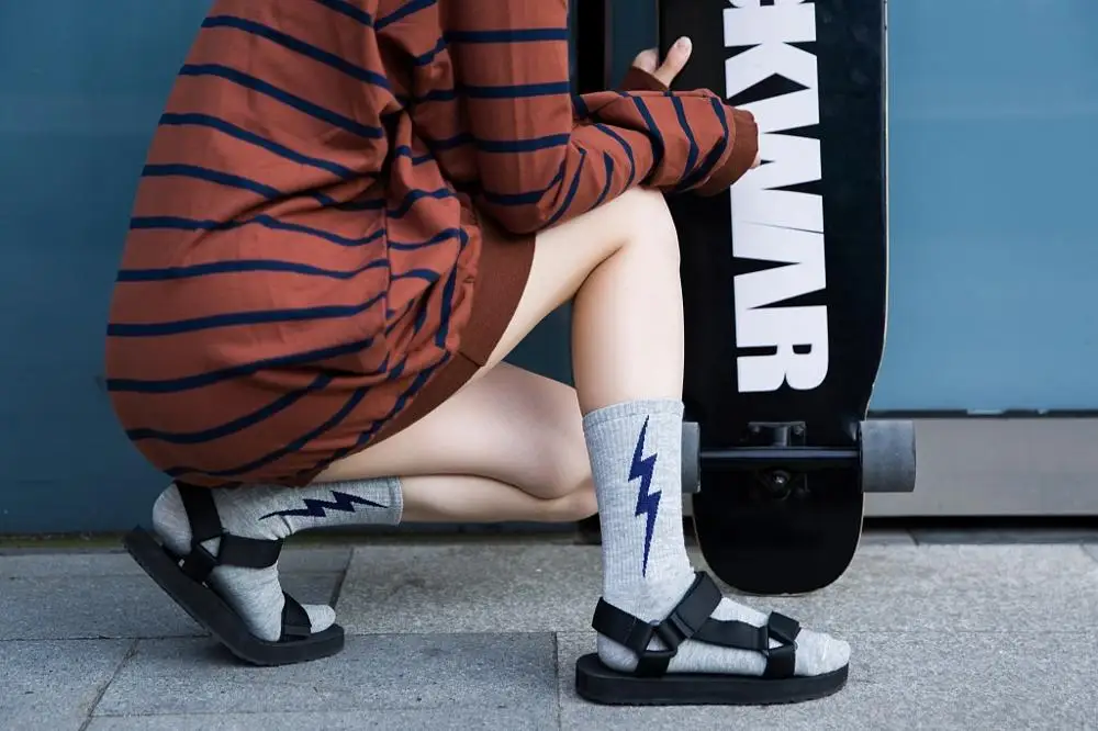 Модные крутые короткие носки с молнией отцовские винтажный скейтборд хлопковые