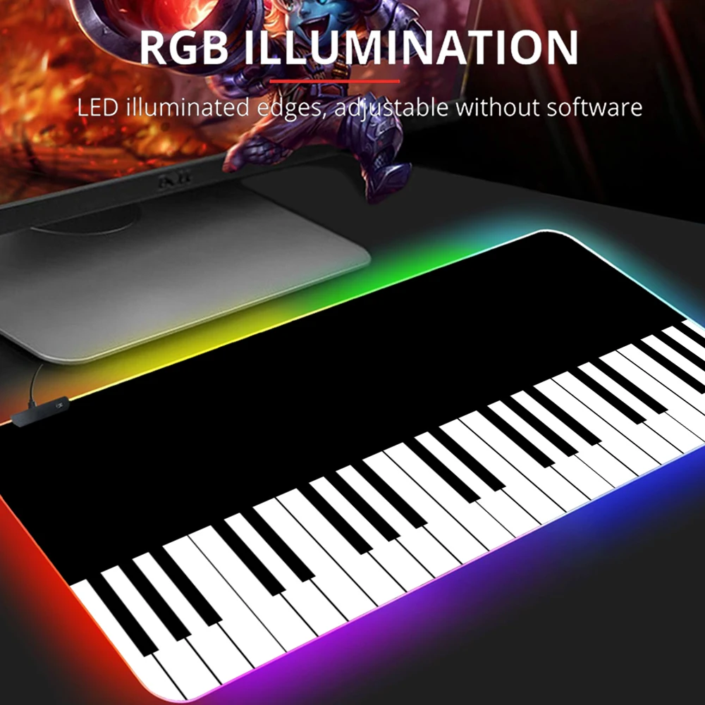 

Trend Vintage Music Notes Piano Gaming Mouse Pad PC Laptop Gamer RGB Mousepad Anime Antislip Mat Keyboard Desk Mat For Overwatch