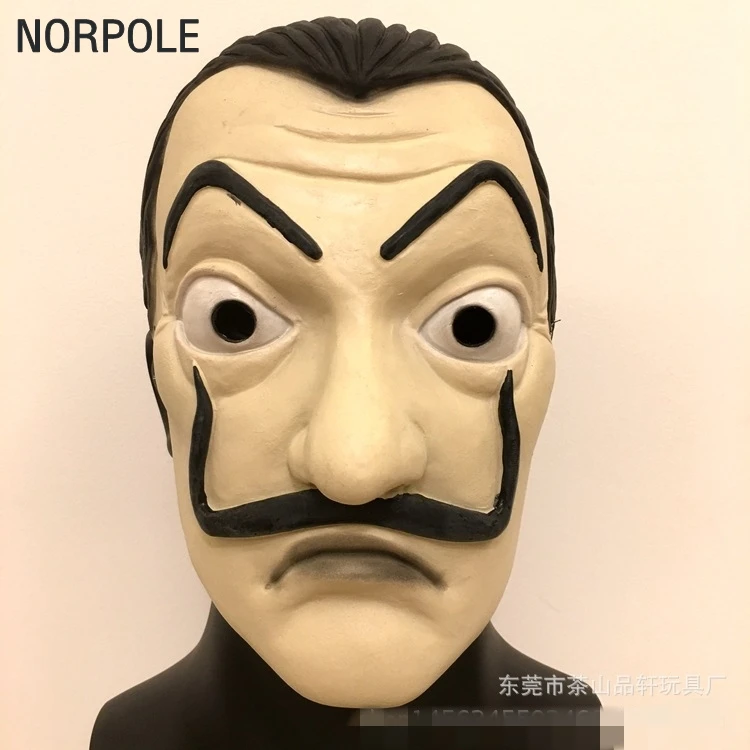 

La Casa De Papel Movie Prop Mask Salvador Dali Cosplay Mask Latex Halloween Party Mask High Quality Toys