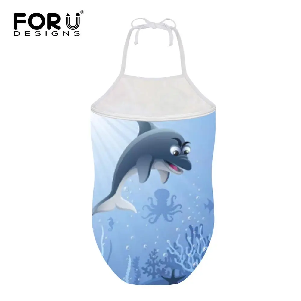 FORUDESIGNS/милый цельный костюм с принтом дельфина; купальный костюм для девочек; детская одежда для купания; одежда для купания для малышей; летний купальный костюм