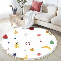 children carpet fruit banana funny cartoon round rug shape flannel floor mat non slip mat dining living room soft bedroom carpet