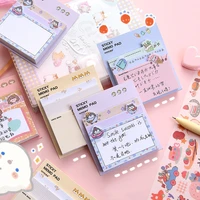 korean memo pads creativity sticky notes girl animal cute cartoon pattern japanese hand account decorate kawaii plan label paper